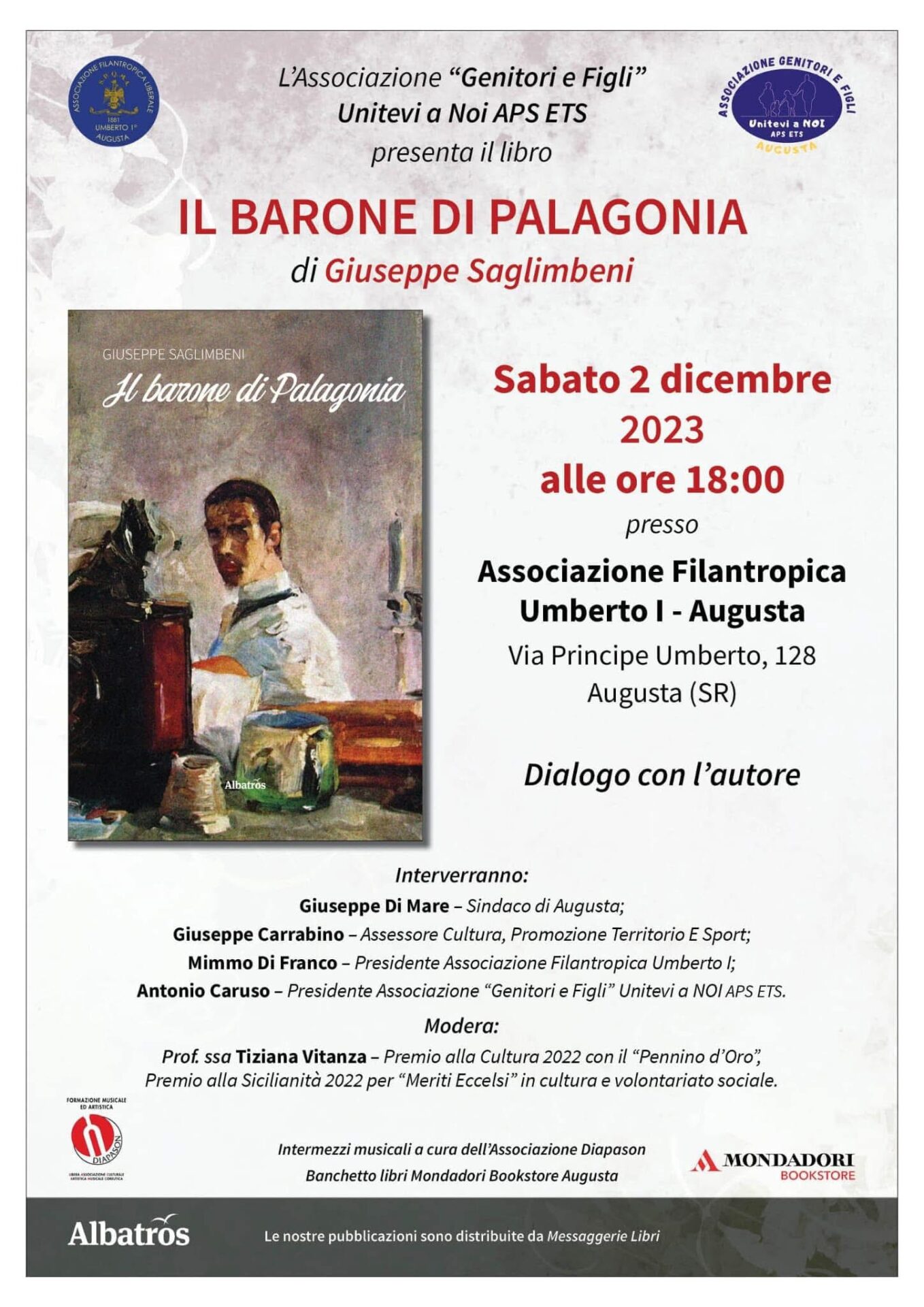 Presentazione del libro dello scrittore Giuseppe Saglimbeni presso Circolo Filantropica Umberto I Augusta Presentazione del libro dello scrittore Giuseppe Saglimbeni presso Circolo Filantropica Umberto I Augusta